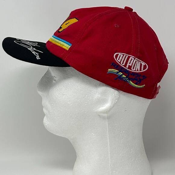 Vintage 90s NASCAR Jeff Gordon Hat Baseball Cap 1995 Winston Cup Snapback Red - Picture 8 of 11